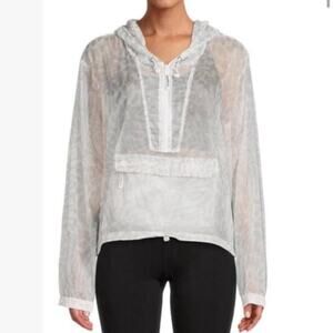 Good American Icy Leopard Print Windbreaker Jacket Packable Y2K Chic Size M NWT‎